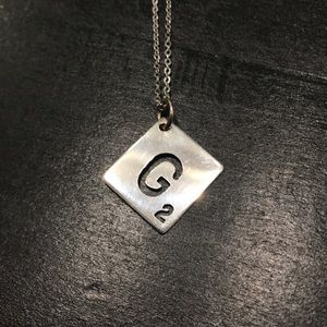Silver Letter G Scrabble Necklace